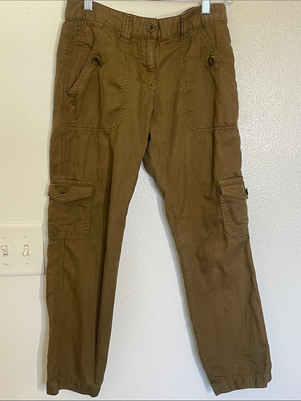 J. Crew Women's Olive Brown Cropped Cargo Pants